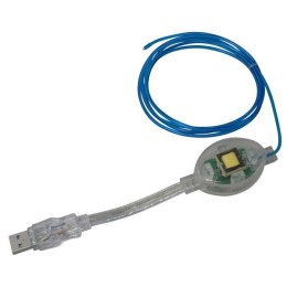 Kabel z podświetleniem 1.8m, niebieski, blistr, zasilanie z USB