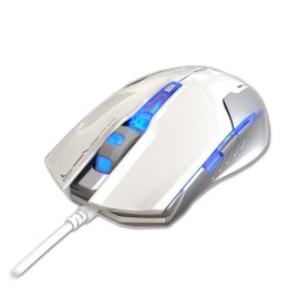 Mysz przewodowa USB, E-blue Auroza G, biała, optyczna, 3000DPI