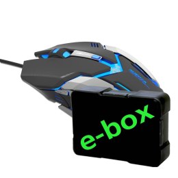 Mysz przewodowa, E-blue Auroza Gaming, czarna, optyczna, 4000DPI, e-box
