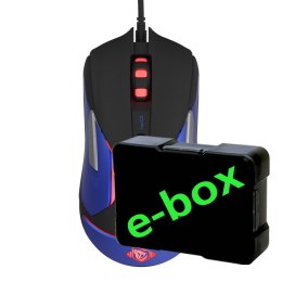 Mysz przewodowa USB, E-blue Auroza Gaming V2, czarna, optyczna, 5000DPI, e-box