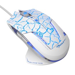 Mysz przewodowa USB, E-blue Mazer Pro, biało-niebieska, optyczna, 2500DPI