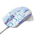 Mysz przewodowa USB, E-blue Mazer Pro, biało-niebieska, optyczna, 2500DPI