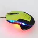 Mysz przewodowa USB, E-blue Mazer R, zielona, optyczna, 2400DPI