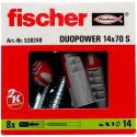 Mocowanie uniwersalne z wkrętem Fischer DUOPOWER 14X70 S (wersja długa) 8szt.