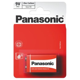Bateria cynkowo-węglowa, 6F22, 6F22, 9V, Panasonic, blistr, 1-pack