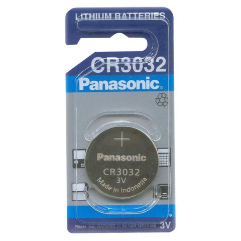 Bateria litowa, guzikowa, CR3032, 3V, Panasonic, blistr, 1-pack