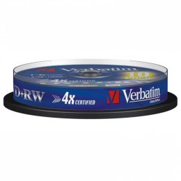 Verbatim DVD+RW, Matt Silver, 43488, 4.7GB, 4x, spindle, 10-pack, bez możliwości nadruku, 12cm, do archiwizacji danych